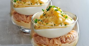 Verrines Thon aux OEufs Mimosa et Mayonnaisedww